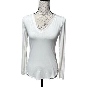 WHBM Cream Long Sleeve T-shirt Size XXS